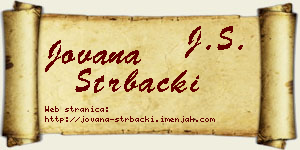 Jovana Štrbački vizit kartica